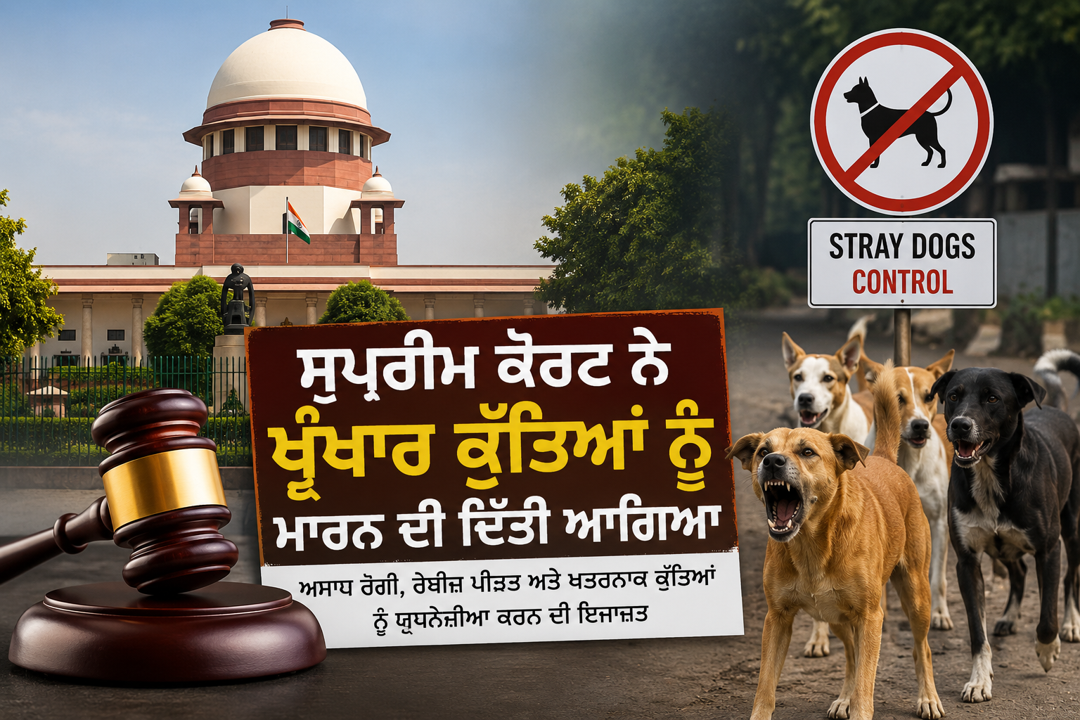 ਸੁਪ੍ਰੀਮ ਕੋਰਟ ਨੇ ਖੂੰਖਾਰ ਕੁੱਤਿਆਂ ਨੂੰ ਮਾਰਨ ਦੀ ਦਿੱਤੀ ਆਗਿਆ